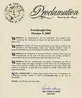 Freethought Day Proclamation