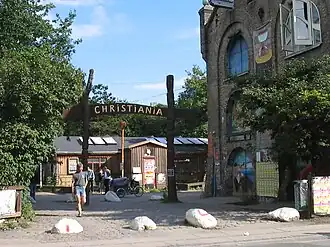 Main entrance gate to Christiania
