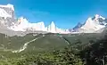 French Valley with Cerro Catedral centered and Cerro Trono Blanco to right.