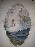 The ceiling fresco in the church