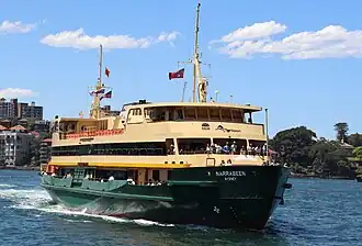 Narrabeen in Circular Quay after its refit in 2025