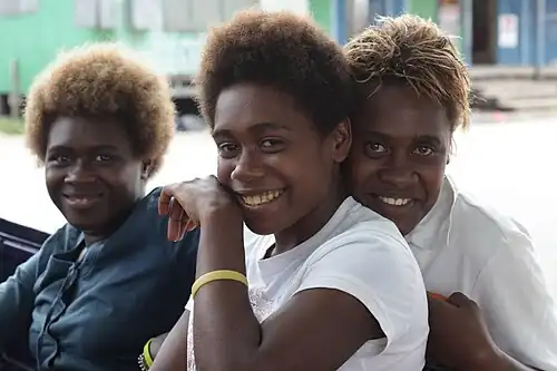 Melanesian girls from Papua New Guinea