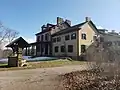 Front view of estate during winter