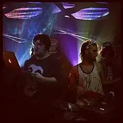 Laurence (left) and Reznick performing in 2012