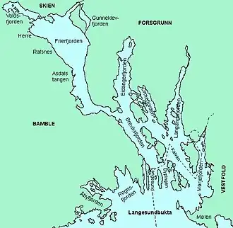 Fjord system in Grenland, Telemark