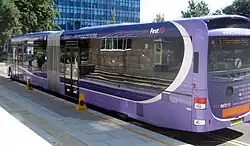 Rear of a Wright StreetCar in Swansea