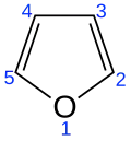 Skeletal formula showing numbering convention