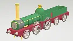 A very rough render of the Locomotive type GIP 1 to 8. Valve gear, and other details not shown.