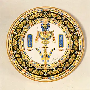 Polychrome majolica design, by Gaetano Lodi, 1885, drawing or painting on paper, unknown location