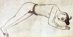 Gajasana, Elephant pose, a forerunner of Downward Dog