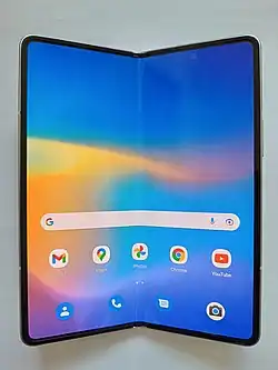 An under-display front-facing camera on a flexible screen
