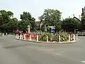 Roundabout at the north end of Gallery Road at the junction with Dulwich Village.