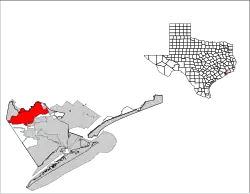 Location in Galveston County, Texas
