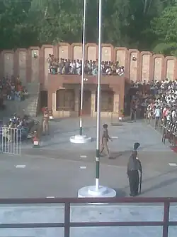 Flag lowering ceremony at Ganda Singh Wala, near Lahore City