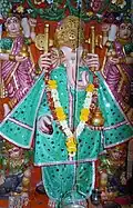 Image of Ganesha on the left of the entrance