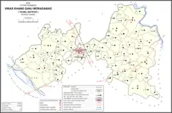 Map of Ganj Moradabad CD block