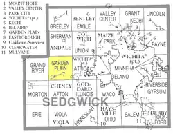 Location within Sedgwick County