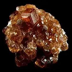 Garnet showing rhombic dodecahedral crystal habit