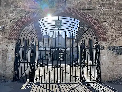 Iron gates were constructed by the Sappers and Miners in 1855.