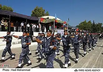 Gaza police forces on a march in 2011