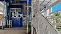Entrance to the station via footbridge, 2022