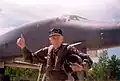 Brigadier General Scott after his B-1 flight in 1997