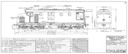 Commonwealth Railways general arrangement drawing of the NSU class, including specifications and speed/tractive effort graph
