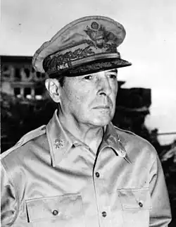 Supreme Commander for the Allied Powers, General of the Army Douglas MacArthur from New York