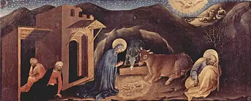 Scene of the Nativity in the predella.