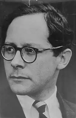 Black and white photo of Thayer looking left