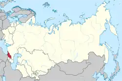 Location of Georgia (red) within the Soviet Union