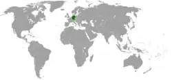 Map indicating locations of Germany and Samoa