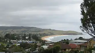 View of Gerringong, Werri Beach and surrounding Headlands