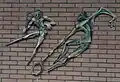 tennis players facade ornament, Woerden