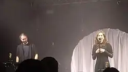 Canadian duo Ghostly Kisses – Margaux Sauvé, vocals, Louis-Étienne Santais, keyboard/synth – during a Spring 2024 european tour, Prague, Czechia.