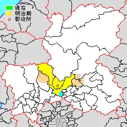 Area of ​​Mugi County, Gifu Prefecture