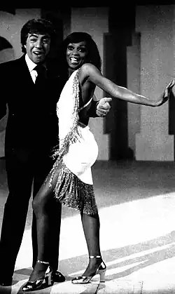 Bramieri and Lola Falana during the show Hai visto mai?