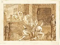 Giovanni Domenico Tiepolo, The Prison Visit, 1797-1804.