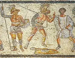 The Zliten mosaic showing gladiators, 2nd century AD