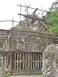 Glas Hirfryn, Llansilin East gable.Under Restoration, September 2014