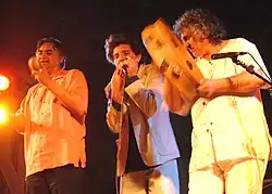 Alfio Antico (right) performing with Glen Velez and Luca Recupero