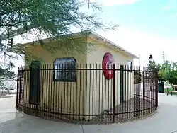Back side of Morcomb's Service Station in 2013.