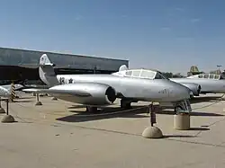 Two two-seater Gloster Meteor T.7 jet trainer for 117 Squadron "First Jet" of the IAF Flight Academy in the 1950s