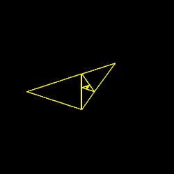 The acute golden triangle is the gnomon of the obtuse golden triangle.