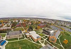 aerial view of gettysburg college campus