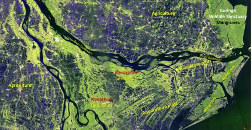 Godavari river delta as imaged by S-SAR in November 2025