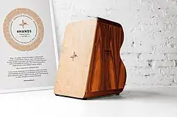 4hands Handmade Cajón Golden Colibri with guitar strings