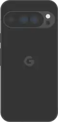 Diagram of a Pixel 9 Pro smartphone in black.