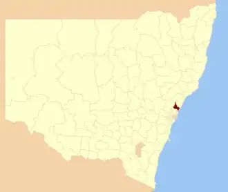 Location in New South Wales