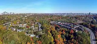 Aerial view of Governor's Bridge in 2023